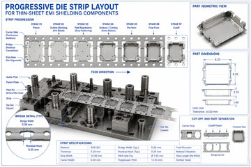 Nesting Design for Thin-Sheet Shielding Components: Ensuring Strip Rigidity and Feeding Flatness