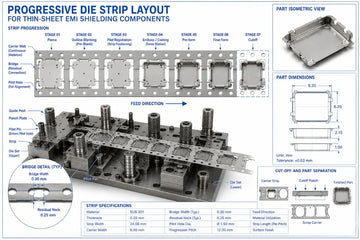Nesting Design for Thin-Sheet Shielding Components: Ensuring Strip Rigidity and Feeding Flatness