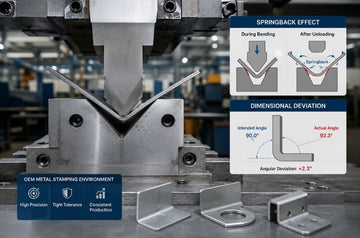 springback in metal bending during precision metal stamping production